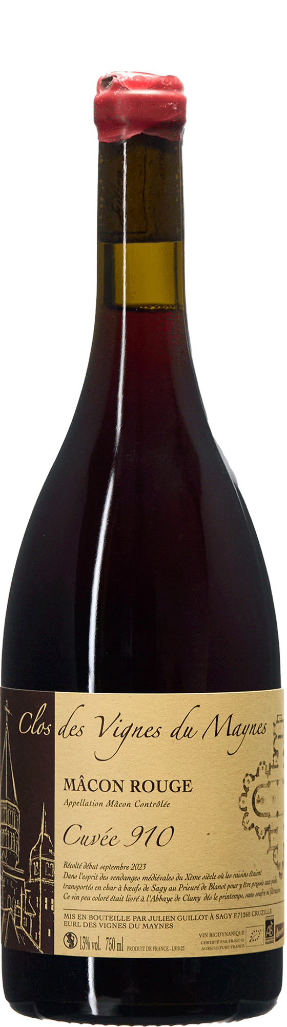910 2023 Les Vignes du Maynes rouge bouteille organic biodynamic