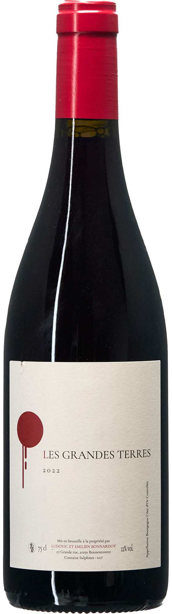 Les Grandes Terres 2022 Domaine Bonnardot rouge bouteille organic biodynamic